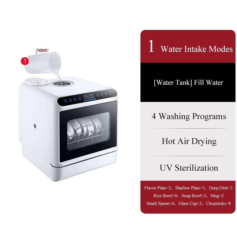 Portable Dishwasher With Water Tank - Lavavajillas Inteligente de Sobremesa sin Plomería,