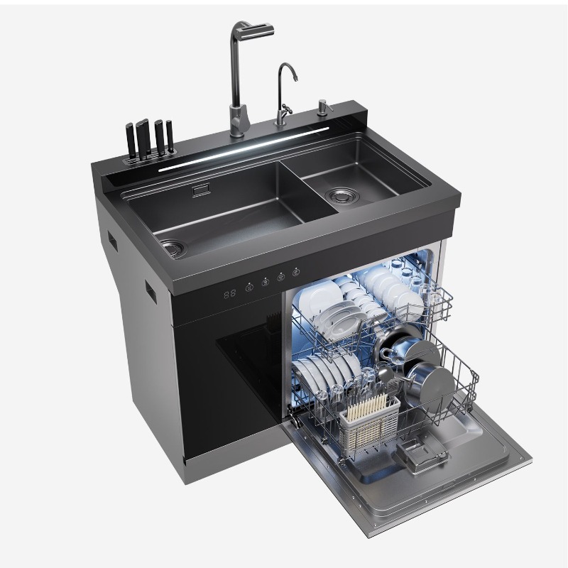 Ultrasonic Dishwasher Sink Integrated - Lavavajillas integrado con fregadero, máquina doméstica