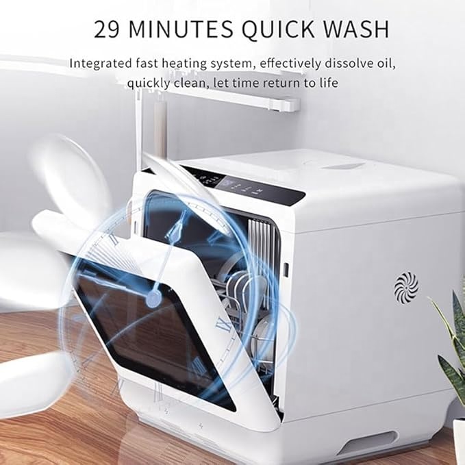 Portable Dishwasher With Water Tank - Lavavajillas Portátil de Sobremesa, 6 Configuraciones,