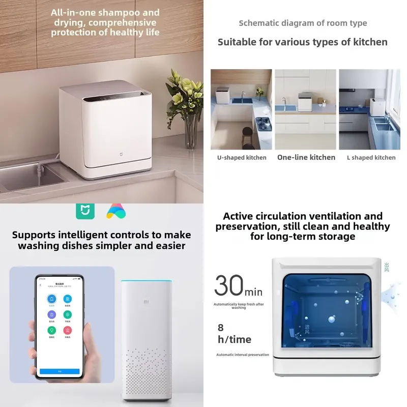 Countertop Dishwasher Mini Compact - Mini Lavavajillas Inteligente Automático de Sobremesa