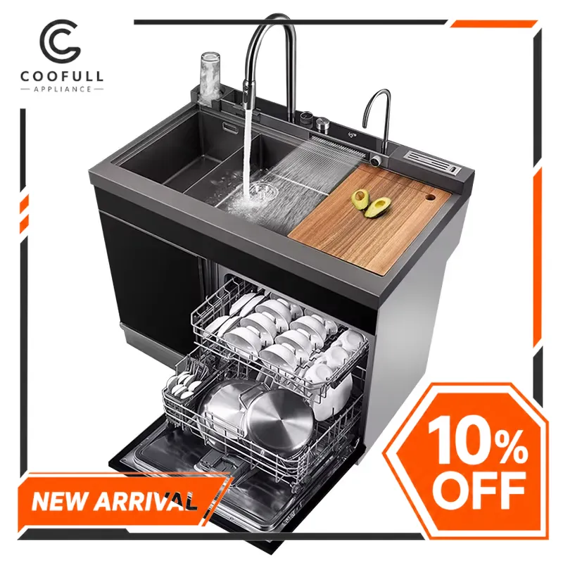 Ultrasonic Dishwasher Sink Integrated - Fregadero Ultrasónico de Acero Inoxidable de