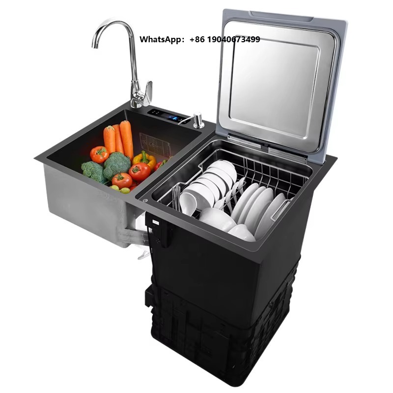 Ultrasonic Dishwasher Sink Integrated - Fregadero con lavavajillas integrado, 8 juegos