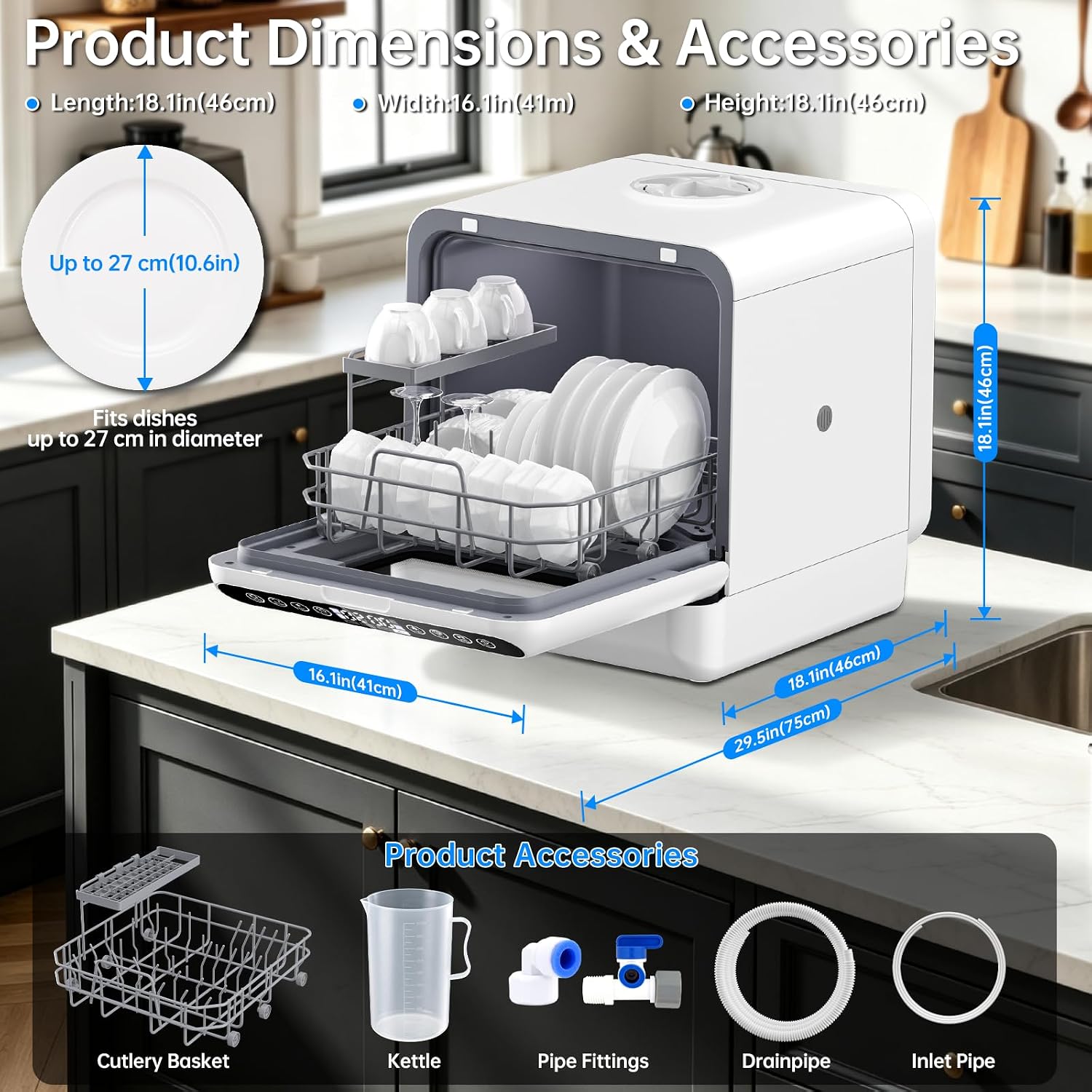 Lavavajillas portátil para enc - Portable Dishwasher With Water Tank reseña y precio