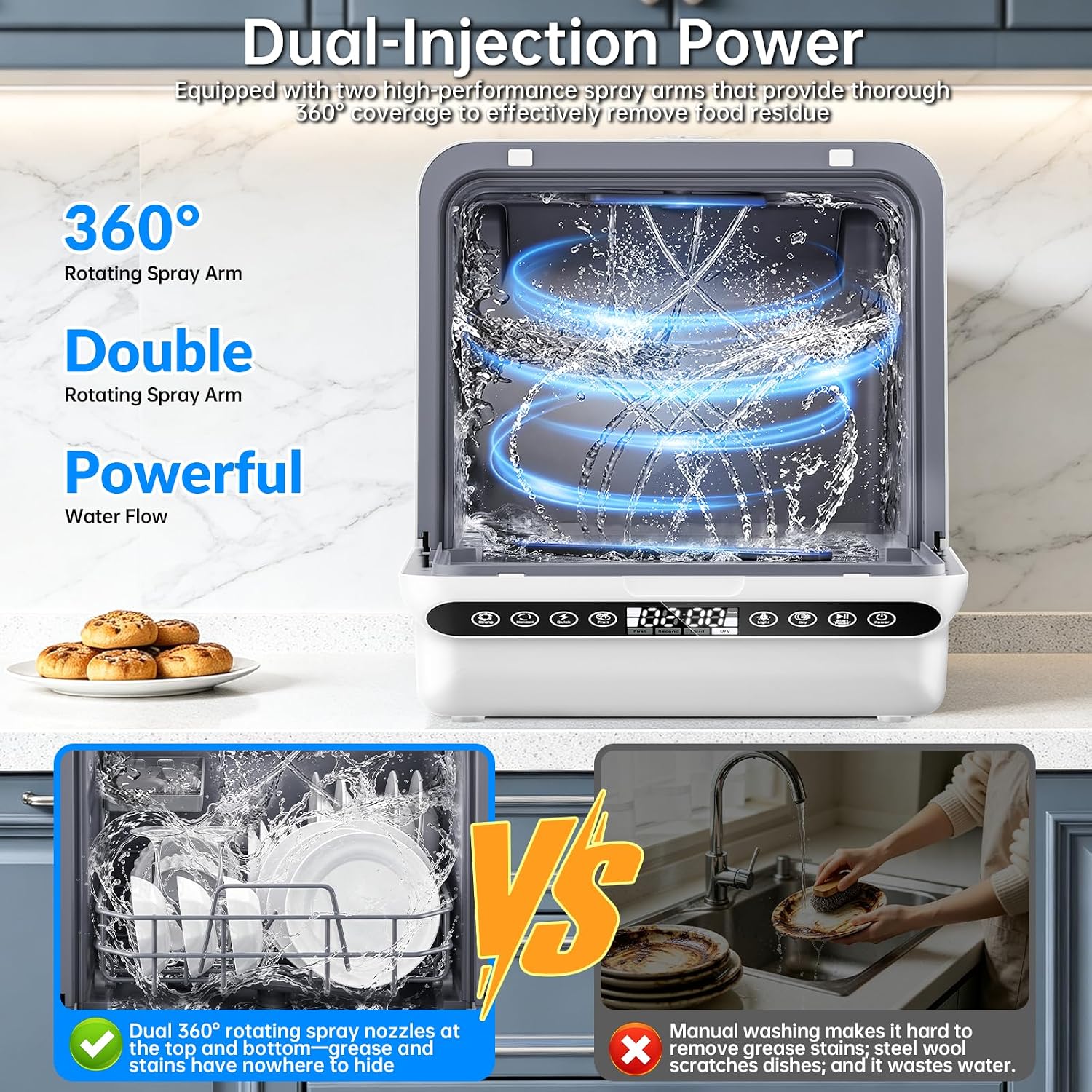 Lavavajillas portátil para enc - Portable Dishwasher With Water Tank reseña y precio