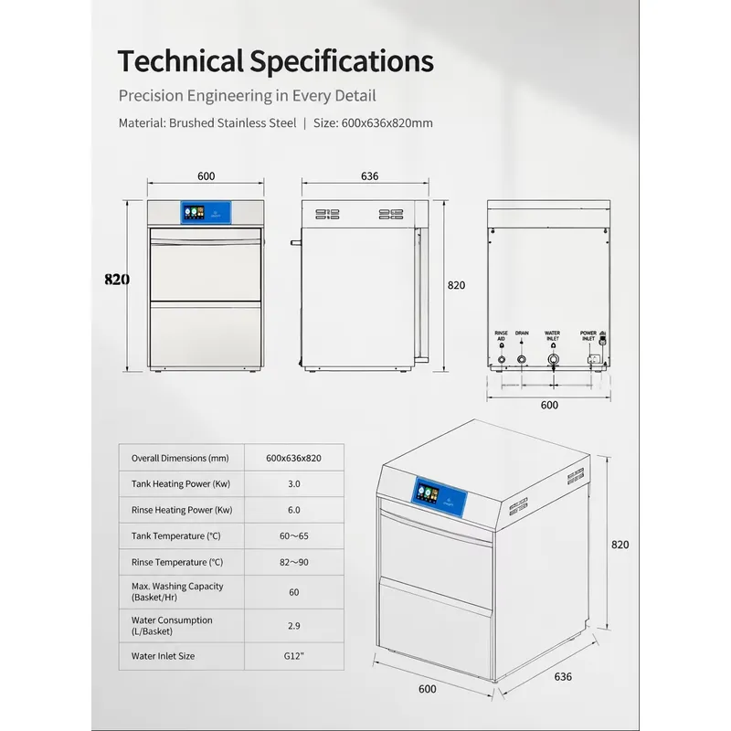 Lavavajillas Comercial Compact - Commercial Undercounter Dishwasher reseña y precio